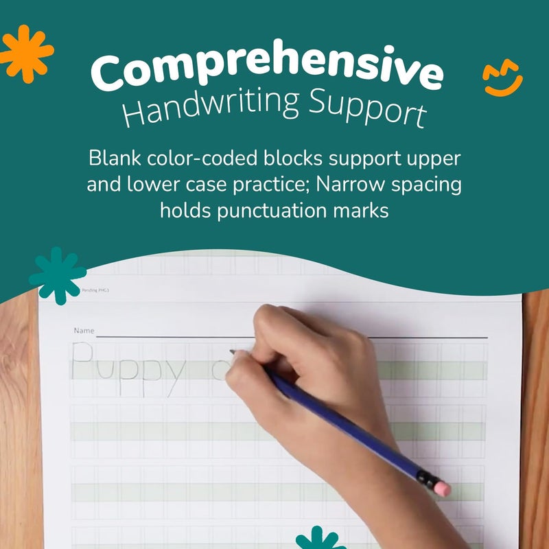Channie's Channieâ€™s Quick & Neat Alphabet Writing Pad, Practice Handwriting, 80 Pages Front & Back, 40 Sheets, Pre Kindergarten Books & First Grade Workbook, Homeschool Learning Supplies, Size 8.5â€ x 11â€ - Image 4